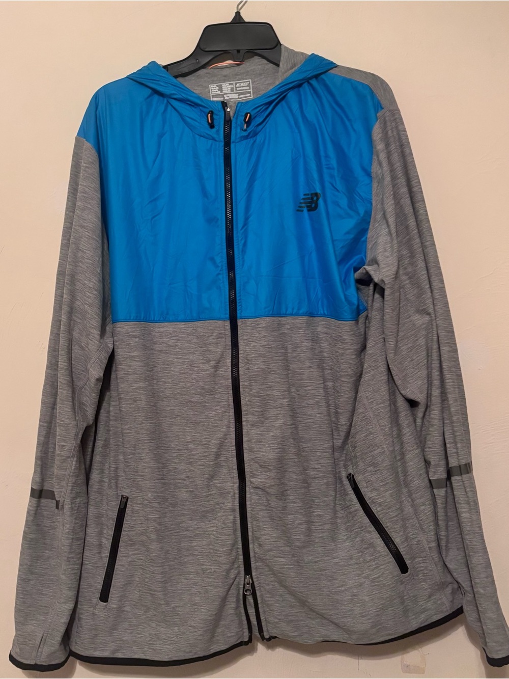 New Balance Men’s Gray And Blue Track Jacket Size 2XL NBDry